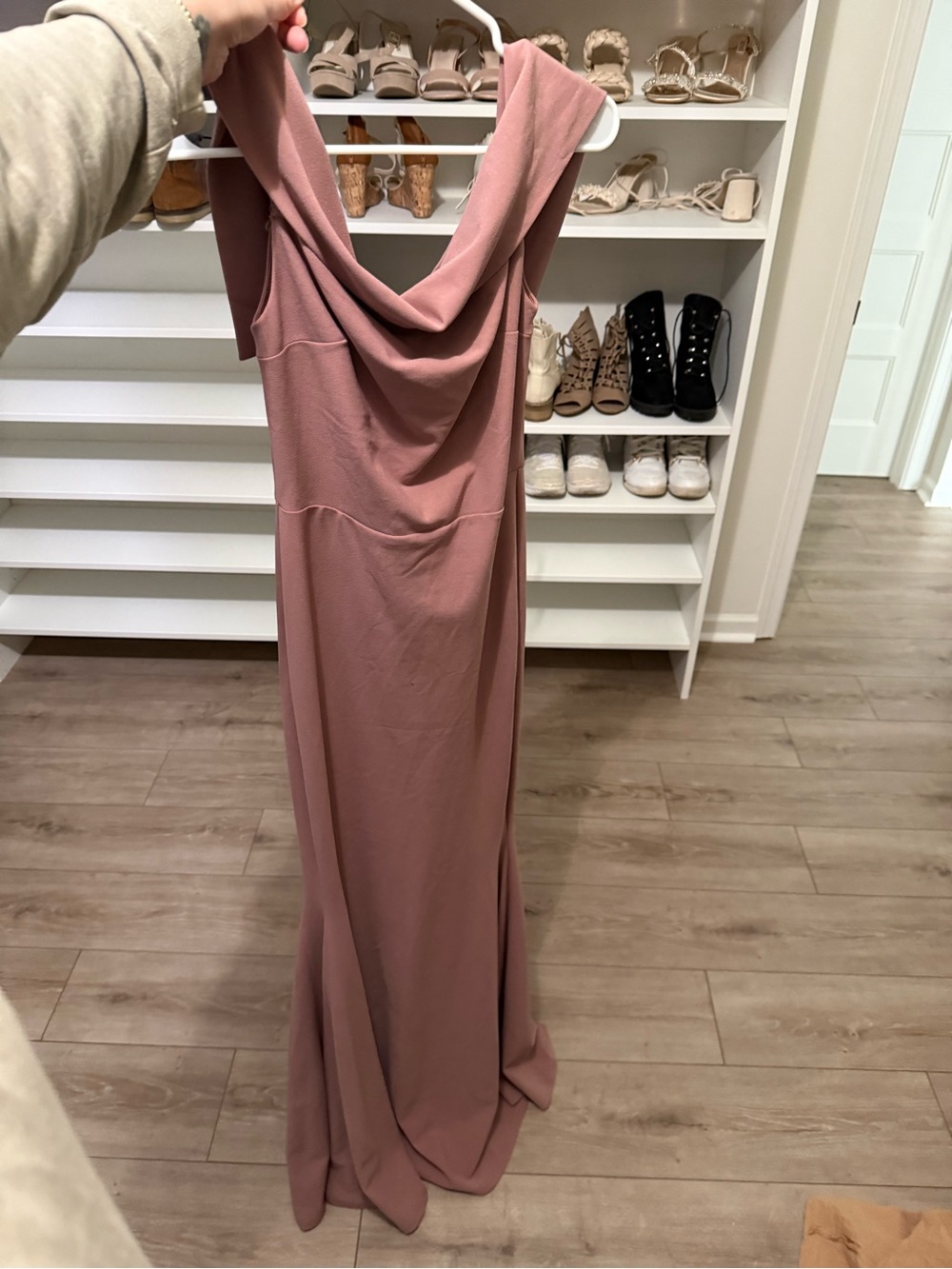 Windsor Mauve Draped Cowl Neck Maxi Dress